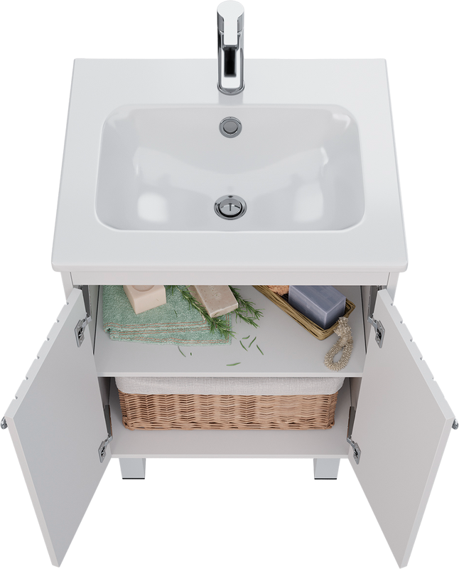 Мебель для ванной комнаты Lemark Romance 60 белая глянцевая