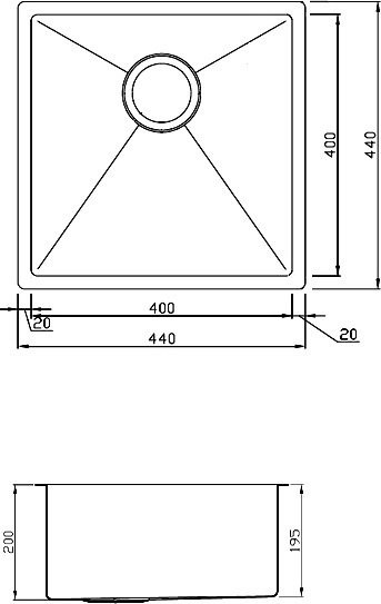 Мойка кухонная Seaman Eco Marino SME-440 gold satin