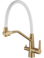 Смеситель для кухни Haiba HB76822-5 белый, золото