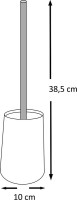 Унитаз подвесной Aqueduto Ovo Tornado OVOT0110 безободковый, с микролифтом, белый глянцевый + Ершик Ridder Kira белый