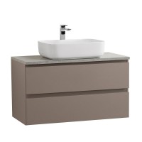 Тумба с раковиной BelBagno Kraft 100 подвесная, матовая бежевая, столешница kep-100-mgl, раковина BB1304