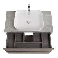 Тумба с раковиной BelBagno Kraft 100 подвесная, матовая бежевая, столешница kep-100-mgl, раковина BB1304