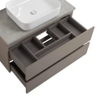 Тумба с раковиной BelBagno Kraft 100 подвесная, матовая бежевая, столешница kep-100-mgl, раковина BB1304