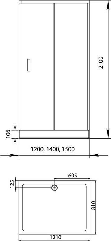 Душевой уголок Aquanet Alfa NAA1131 800х1200х2000 стекло прозрачное, профиль хром