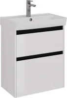 Тумба под раковину Lemark Combi 60 черная, белая глянцевая