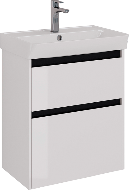 Тумба под раковину Lemark Combi 60 черная, белая глянцевая