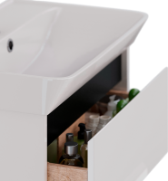 Тумба под раковину Lemark Combi 60 черная, белая глянцевая