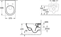 Комплект Унитаз подвесной Villeroy & Boch Subway 2.0 5614R201 alpin + Инсталляция Geberit Duofix Delta 458.124.21.1 3 в 1 с кнопкой смыва, хром + Звукоизоляция
