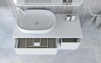 Тумба под раковину со столешницей Cezares Bellagio 106 подвесная, bianco opaco