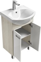 Тумба с раковиной AQUATON Бекка PRO 50 белая, дуб сомерсет