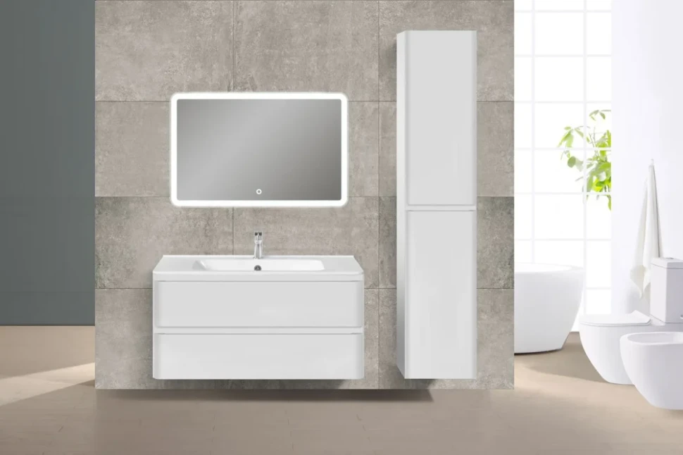 Мебель для ванной комнаты Vincea Vico 100 белая глянцевая