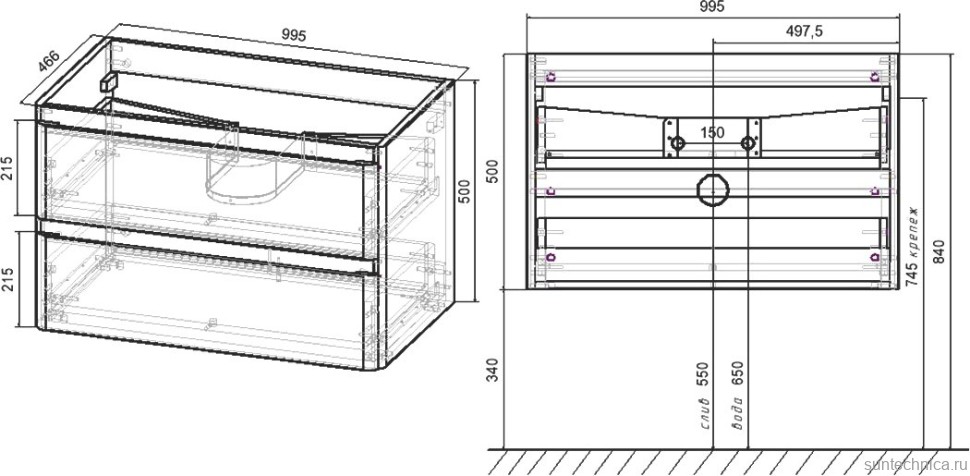 Мебель для ванной комнаты Vincea Vico 100 белая глянцевая