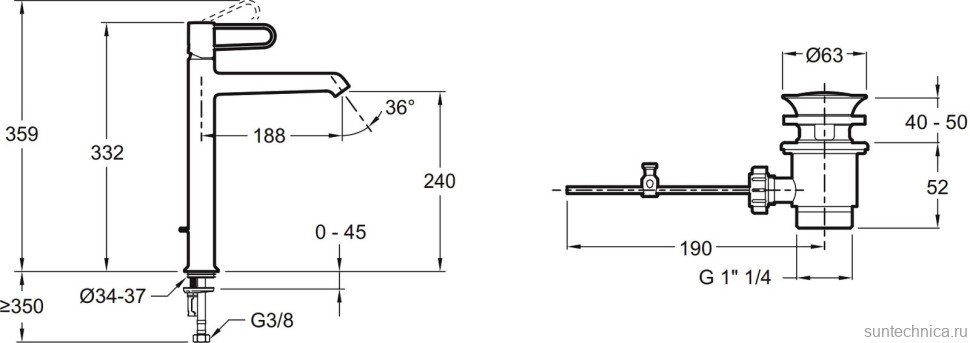 Смеситель для раковины Jacob Delafon Odeon Rive Gauche E21030-00-CP хром, белый
