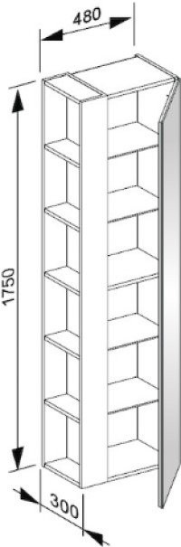 Шкаф пенал для ванной Keuco Plan 32931 инокс R