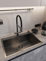 Мойка кухонная Emar PVD A EMB-125A PVD Nano Dark Мойка кухонная Emar PVD A EMB-125A PVD Nano Dark