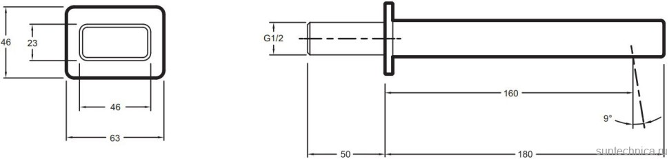 Излив Jacob Delafon Strayt E37344-CP для ванны