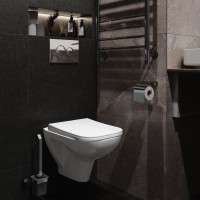 Комплект Унитаз подвесной DIWO Сочи 7508N003-0079 безободковый + Крышка Yakut 0344 быстросъемное, с микролифтом + Инсталляция + Кнопка 7312 хром