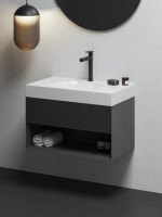 Тумба с раковиной Ravak Lite SD 80 матовая черная Тумба с раковиной Ravak Lite SD 80 матовая черная