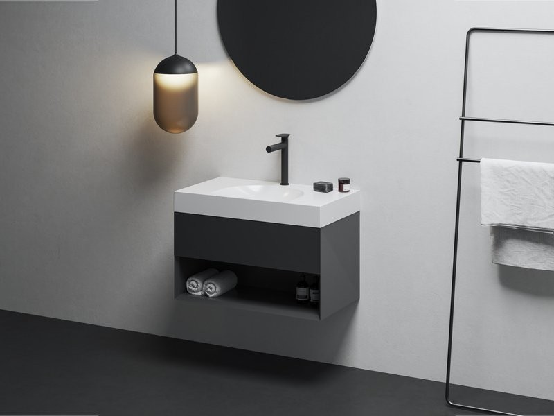 Тумба с раковиной Ravak Lite SD 80 матовая черная