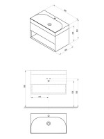 Тумба с раковиной Ravak Lite SD 80 матовая черная Тумба с раковиной Ravak Lite SD 80 матовая черная