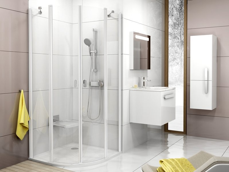 Душевой уголок Ravak Chrome CSKK4-90 Transparent, профиль белый