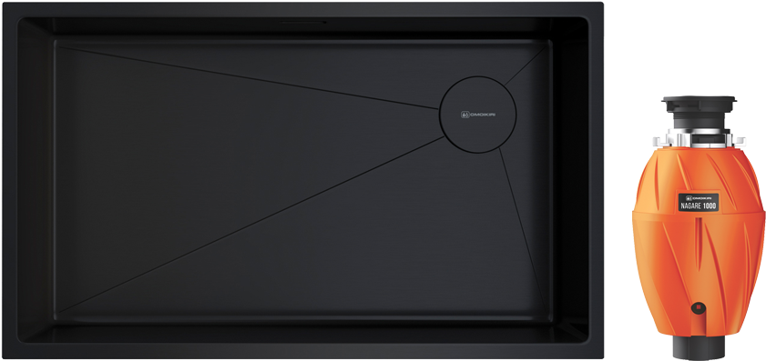 Комплект Мойка Omoikiri Taki 74-U/IF-GB Side графит + Измельчитель Nagare 1000