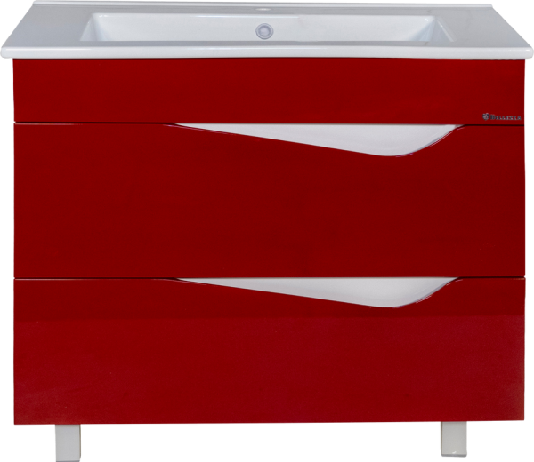 Тумба с раковиной Bellezza Эйфория 105 красная