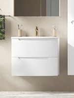 Тумба с раковиной Belux Ганновер НП 70-02 подвесная, глянцевая белая