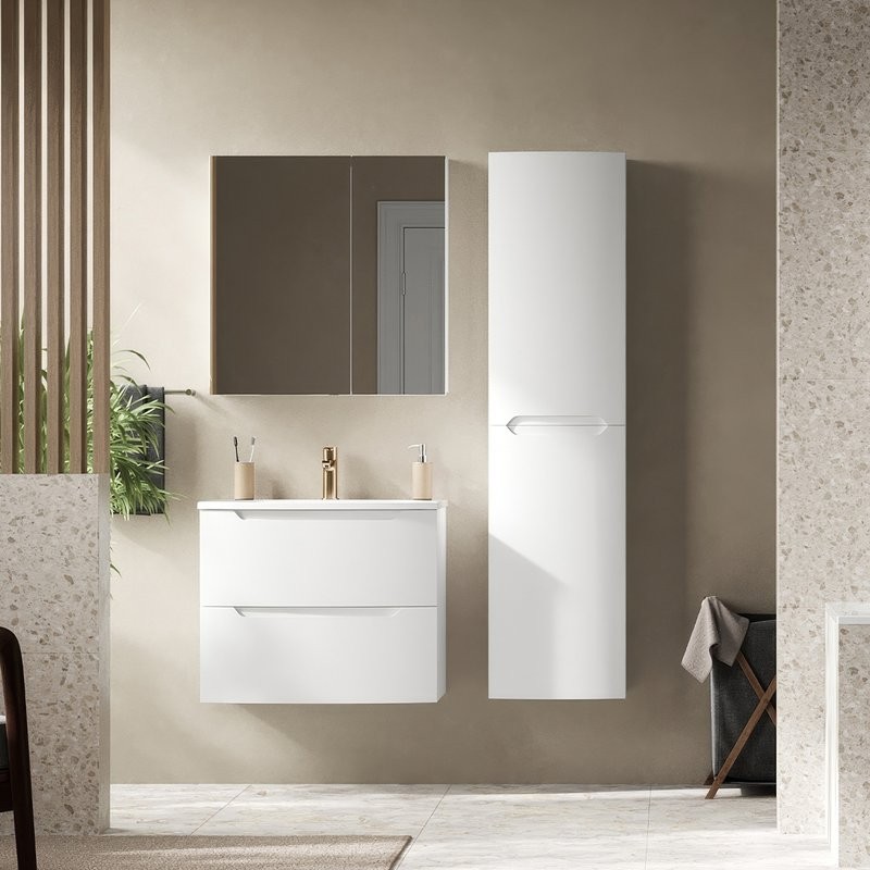 Тумба с раковиной Belux Ганновер НП 70-02 подвесная, глянцевая белая