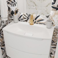 Тумба с раковиной Belux Ганновер НП 70-02 подвесная, глянцевая белая