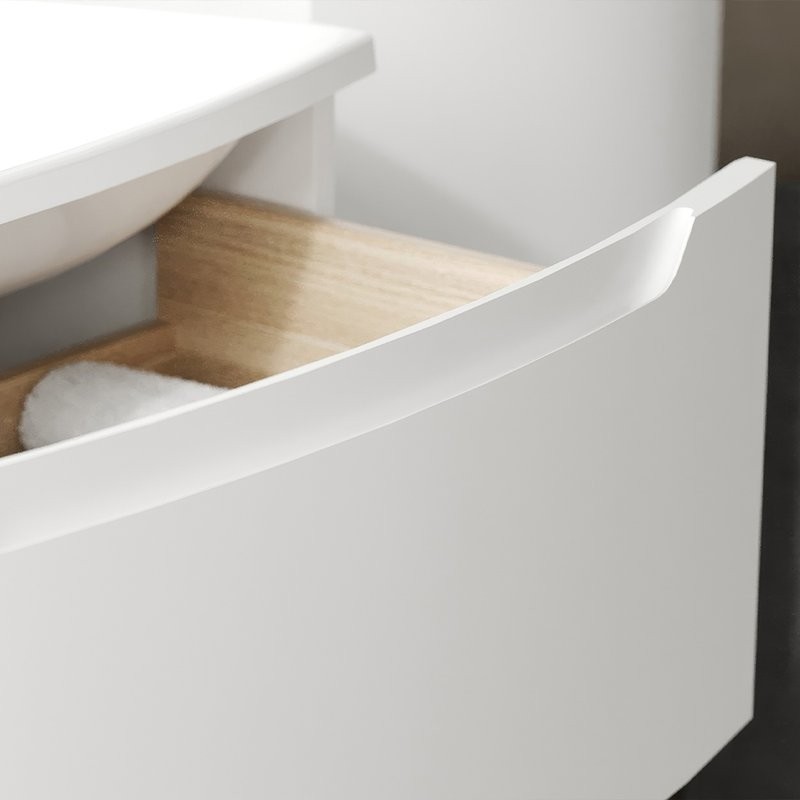 Тумба с раковиной Belux Ганновер НП 70-02 подвесная, глянцевая белая