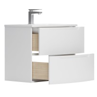 Тумба с раковиной Belux Ганновер НП 70-02 подвесная, глянцевая белая