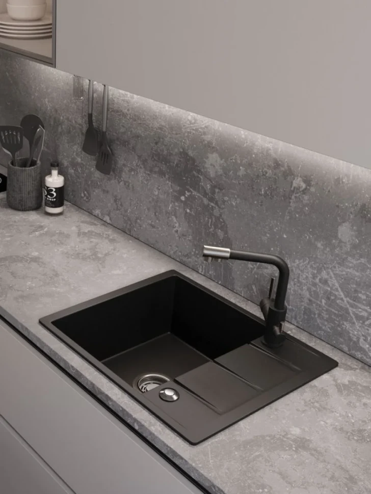 Мойка кухонная Emar Quartz EMQ-1580.Q морион