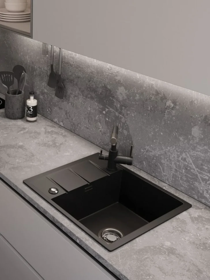 Мойка кухонная Emar Quartz EMQ-1580.Q морион