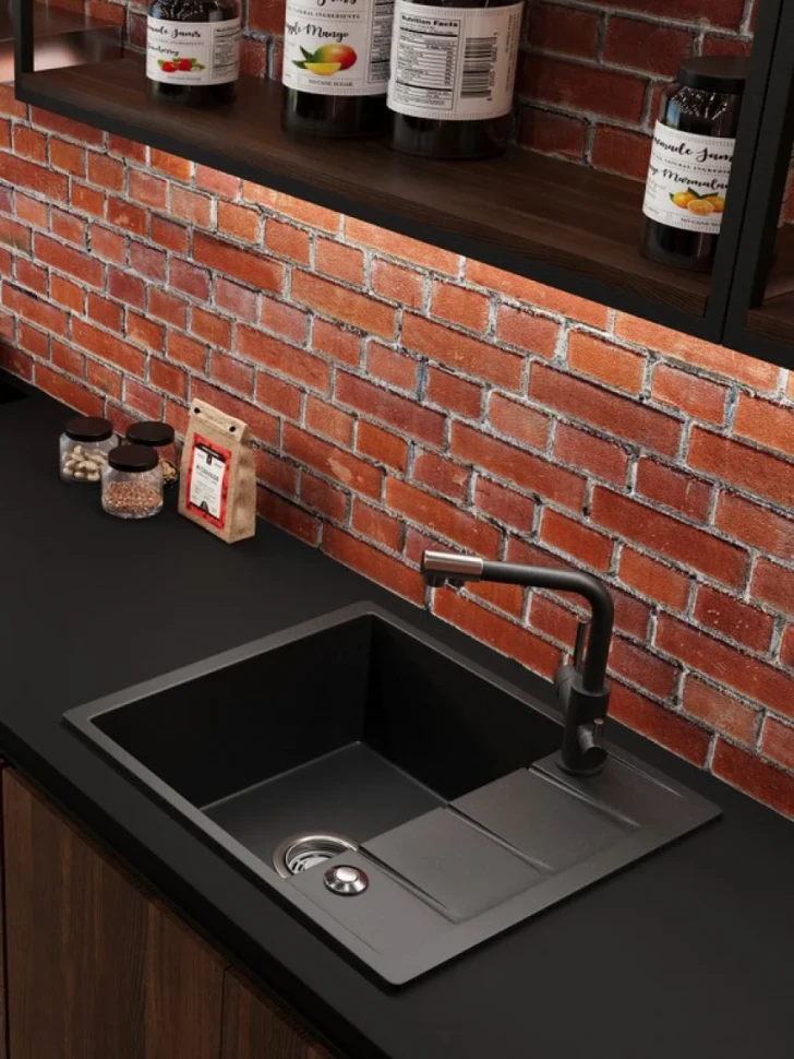 Мойка кухонная Emar Quartz EMQ-1580.Q морион
