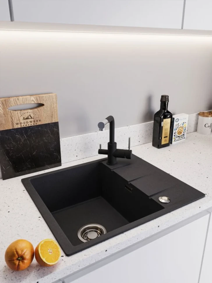 Мойка кухонная Emar Quartz EMQ-1580.Q морион