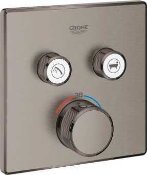Термостатический смеситель Grohe Grohtherm SmartControl 29124AL0 для ванны с душем, темный графит