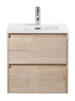 Тумба с раковиной BelBagno Kraft 50 подвесная, 2 ящика, rovere galifax bianco