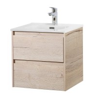 Тумба с раковиной BelBagno Kraft 50 подвесная, 2 ящика, rovere galifax bianco