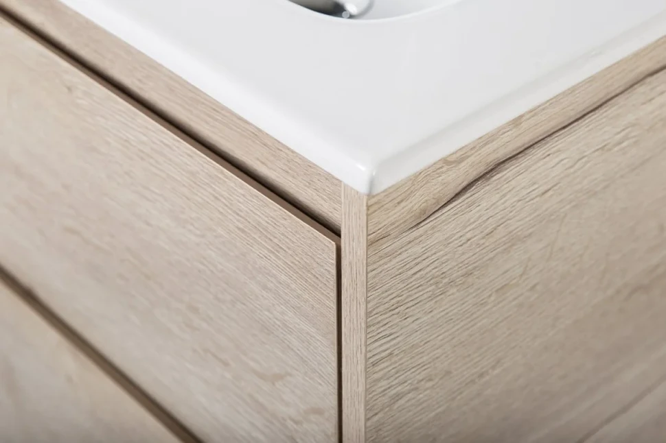 Тумба с раковиной BelBagno Kraft 50 подвесная, 2 ящика, rovere galifax bianco
