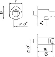 Шланговое подключение Lemark LM3585C c держателем для душа