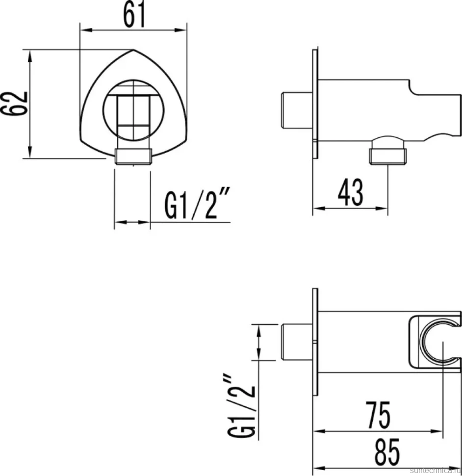 Шланговое подключение Lemark LM3585C c держателем для душа