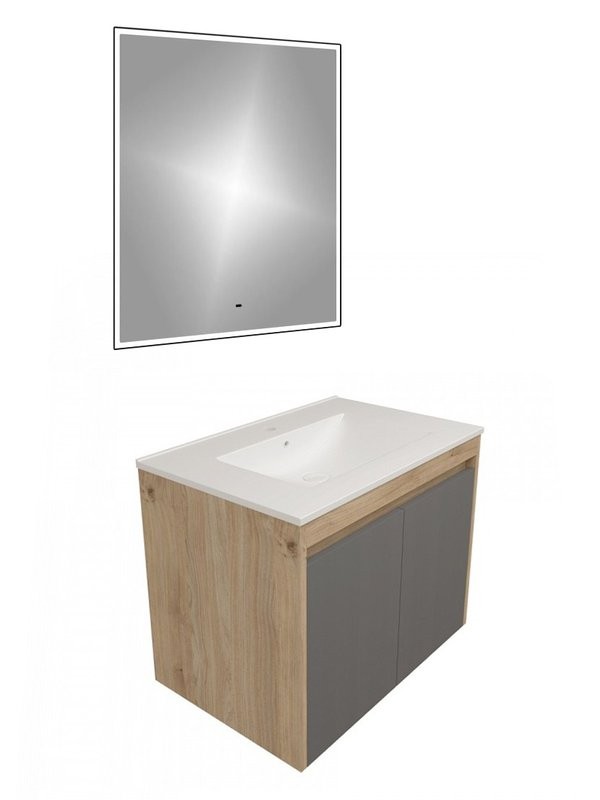 Мебель для ванной комнаты Teymi Netta 75 дуб, графит