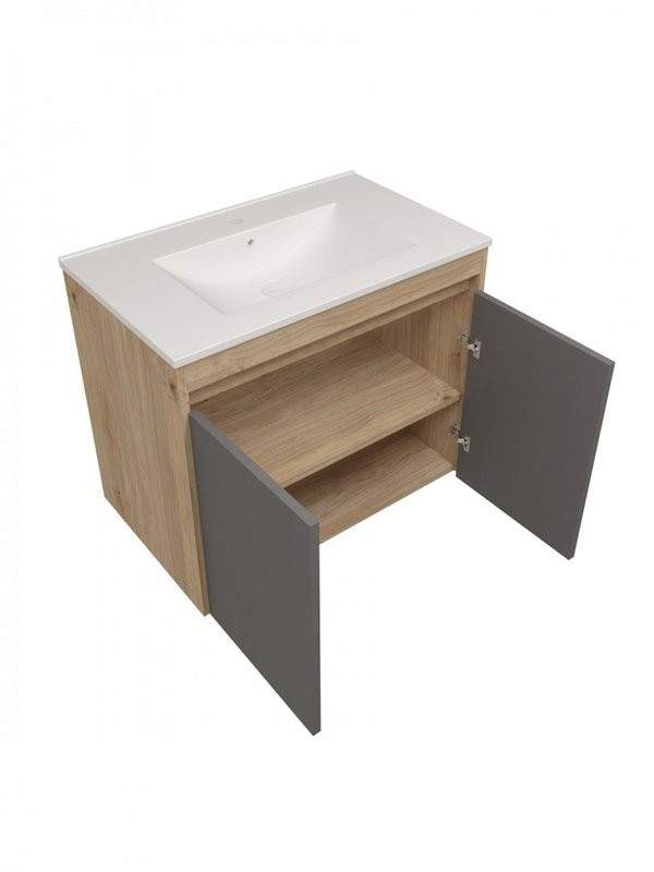 Мебель для ванной комнаты Teymi Netta 75 дуб, графит