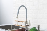Смеситель для кухни Frap H48 F4448 с гибким изливом, сатин