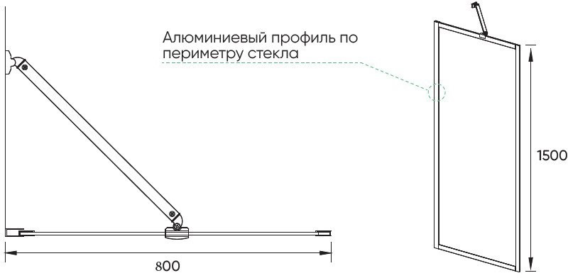 Шторка на ванну Veconi Palau PL85GR-80-01-C8 80x150, брашированный графит