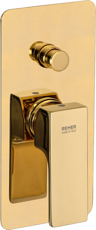 Встраиваемый смеситель для душа и ванны Remer Absolute AU09KBDO золотой глянцевый