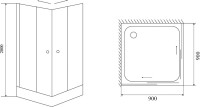 Душевой уголок Timo Viva Lux TL-9002 Romb Glass с поддоном