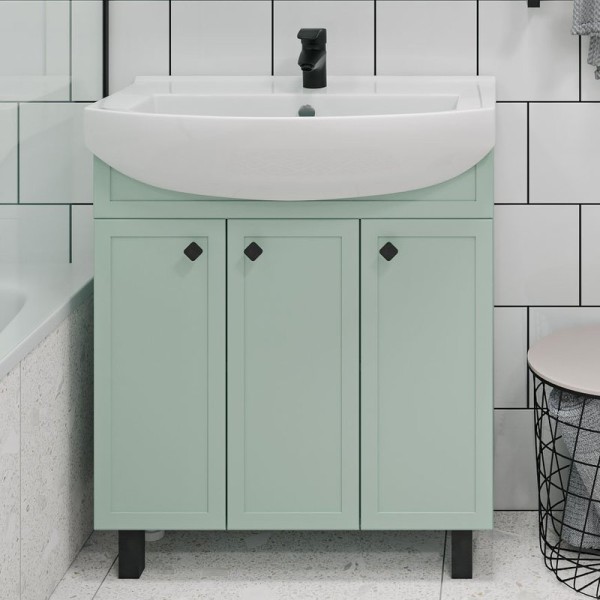 Тумба с раковиной Runo Римини 75 мята