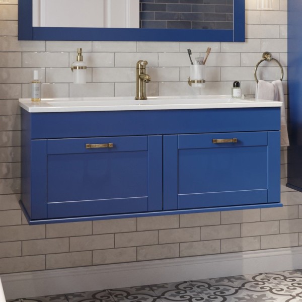 Тумба с раковиной Sanflor Ванесса 105, подвесная, индиго